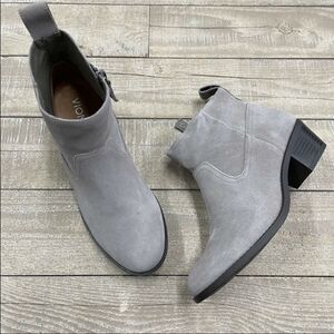 VIONIC Vera Gray Water-Resistant Suede Ankle Boots